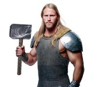 FIESTAS GUIRCA | Viking Costume Hammer (53 cm) - Accessory for Carnival Superheroes Villains Cosplay Norse Thor Medieval - Ideal for Men Women Boys Girls - Metallic Brown