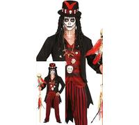 FIESTAS GUIRCA Vudou Shaman Costume for Men Wizard Costume with Vudou Hat Halloween Costume for Men