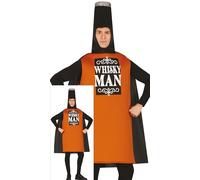 FIESTAS GUIRCA Whiskey Man Fancy Dress Costume - Whiskey Bottle Funny Mens Costume - Bachelor Party Stag Do Fancy Dress Men Size L