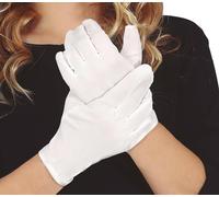 FIESTAS GUIRCA | White Children's Gloves (7.1 in) - Costume Accessory for Devils and Demons - Ideal for Halloween, Carnival and Fancy Dress Parties - Unisex for Kids - White