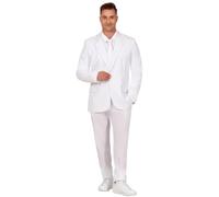 FIESTAS GUIRCA White Suit Mens Fancy Dress Costume - Fancy White Suit with Tie - Fancy Dress Men Size L