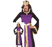 FIESTAS GUIRCA Wicked Queen Women Fancy Dress Costume - Including Queen Crown and Long Purple Queen Dress - Halloween Costumes for Women Size S