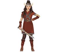 FIESTAS GUIRCA Wiking Warrior Fancy Dress for Boys or Girls - Barbarian Kids Fancy Dress Costumes Boys & Girls incl. Horns Tiara 10-12 years