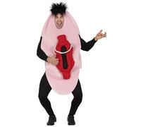 FIESTAS GUIRCA | Willy Costume Adult Male - Padded Tunic - Light Pink L | One-Piece Outfit | Large Novelty Design | Red and Silver Accents | Size L (52-54) | Stag Do, Carnival, Fancy Dress