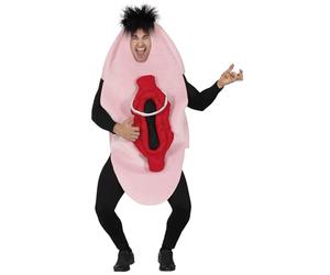 FIESTAS GUIRCA | Willy Costume Adult Male - Padded Tunic - Light Pink L | One-Piece Outfit | Large Novelty Design | Red and Silver Accents | Size L (52-54) | Stag Do, Carnival, Fancy Dress