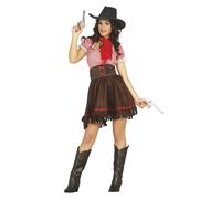 Fiestas Guirca Womens/Ladies Cowgirl Costume SetM Brown/Red FG1587