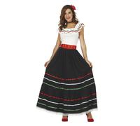 Fiestas Guirca Womens/Ladies Mexican Costume DressXL Black/Green/Red FG889