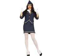 Fiestas Guirca Womens/Ladies Stewardess Costume Set / S Blue/Gold FG556