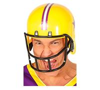 FIESTAS GUIRCA | Yellow American Football Helmet (One Size) - Sports Accessory for American Football Player Costumes - Ideal for Themed Parties and Sports Celebrations - Unisex Adult - Yellow