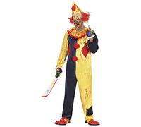 FIESTAS GUIRCA Yellow Killer Clown Costume - Circus of Horror Costume Halloween Man