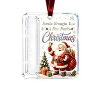Fieuaah Christmas Tree Money Holder Decor in Acrylic, M | Ribbon-Loop Ornament for Rolled Bill Presentation and Seasonal Home Display