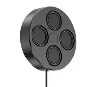 Fieuaah Computer Unit USB Powered 2.0 Stereo Sound | Compact Round Design, External Playback for Desk Setup, Laptop Desktop Calls Video Music, Black