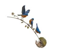 Fieuaah Design Garden Stake Dandelions Wire Sculpture, Bluebird | Creative Design, Wire Art Figure, Nature-Inspired Decor, for Outdoor Planter Flower Bed