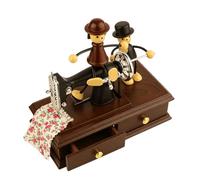 Fieuaah Hand Crank Sewing Machine Music Box Wedding Gifts Home | Wood Mechanism, Clockwork Mechanism, Musical Box, Birthday Gifts, Table Ornament for Home Decors