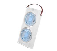 Fieuaah Head Table Fan with Led Light Rechargeable Desk, Blue | Vertical Tabletop Cooling Fan for Bedside Home