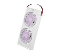 Fieuaah Head Table Fan with Led Light Rechargeable Desk, Purple | Vertical Tabletop Cooling Fan for Bedside Home