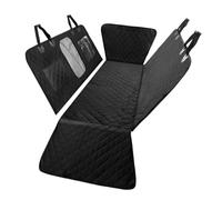 Fieuaah Rear Vehicle Seat Cover for Dogs with Mesh Window and Side, Black | Quilted Oxford Fabric Hammock Design with Mesh Window, Side Flaps and Storage Pocket for Ride Dogs