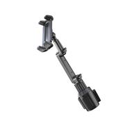 Fieuaah Tablet Viewing Stand Inside Vehicle Cup Holder | Phone Mount with Turning Knobs, Flexible Arm, Portrait Landscape Layouts, Black Bracket for Daily Driving