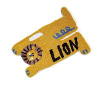 Fieuaah Washable Cartoon Animal Pattern Flocking Area Rug, Lio | Soft Texture, Absorbent Floor Mat for Home, Machine Washable Plush Carpet for Bathroom
