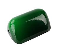 FIEVRE Bankers Lampshade Glass Small, Vintage Green Lamp Shade Replacement for Bankers Lamp, Size-15x9.5x5.5cm