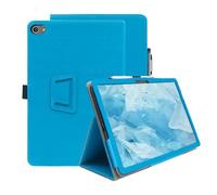 FIEWESEY for HiGrace C10 Tablet Case,PU Leather Folio Folding Stand Protective Case with Pencil Holder&Wrist Strap Case for Lville LVEC10/Lville C10/Freeski/HotLight 2024 10 inch Tablet (Blue)