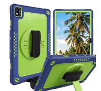 FIEWESEY for TCL TABMAX 10.4 Inch Tablet Case,Heavy-Duty Shockproof Hybrid Rugged Protective Case for Nokia T20/Nokia T21/TCL Tab Pro 5G 9198S/VASTKING KingPad M10 Tablet(Navy/Green)