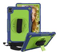 FIEWESEY for TCL TABMAX 10.4 Inch Tablet Case,Heavy-Duty Shockproof Kids Friendly Hybrid Rugged Protective Case for Nokia T20/Nokia T21/TCL Tab Pro 5G 9198S/VASTKING KingPad M10 Tablet(Navy/Green)