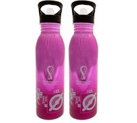 FIFA 2022 Qatar World Cup 700ml Stainless Steel UV Camping Bottle with straw (Pack of 2)