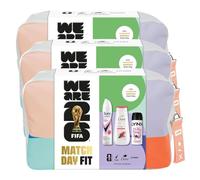 FIFA Match Day Fit Women’s Grooming Gift Set- 3 Pack with Anti Perspirant Body Wash, Body Spray and Limited Edition Wash Bag Three Piece Self Care Kit for Her Inspired by Official FIFA