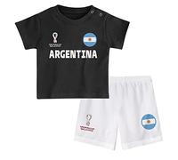 FIFA Unisex Kinder Official World Cup 2022 Tee & Short Set, Toddlers, Argentina, Alternate Colours, Age 2, Black, Small
