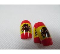 Fifa World Cup Country Teams Pack of 24 full cover short to medium false nails & glue various sizes, Italy, France, UK, Portugal, Brazil, Germany, USA, Spain, Argentina (Spain)