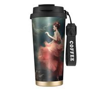 fifbird 316 Stainless Steel Coffee Mug with Lanyard Vacuum Insulated Tumbler Leak-Proof A Night of Miracles and Magic Portable Coffee Cup for Coffee,Tea and Beer Black