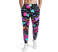 fifbird 80s Joggers for Men 90s Mens Sweatpants Joggers Pants 80s Costume Outfit with Pockets Athletic Pants for Jogging Gym M