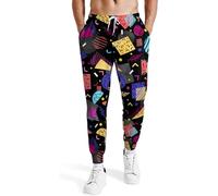 fifbird 80s Joggers for Men 90s Mens Sweatpants Joggers Pants 80s Costume Outfit with Pockets Athletic Pants for Jogging Gym M