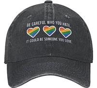 fifbird Be Careful Who You Hate It Could Be Someone You Love Hat for Men Baseball Cap Fashionable Caps Black