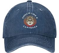 fifbird Capybara Hat Cap Chillin Like A Capybara Hat Men Baseball Hats Cute Cap Navy Blue