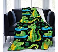 fifbird Crocodile Blanket Microplush Flannel Fleece Throws Blanket for Bed 60"x50"