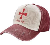 fifbird Deus Vult Knights Templar Cross Hats Distressed Baseball Caps Washed Dad Trucker Denim Cowboy Hat