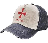 fifbird Deus Vult Knights Templar Cross Hats Distressed Baseball Caps Washed Dad Trucker Denim Cowboy Hat