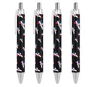 fifbird Dominican Republic Map Flag Retractable Ballpoint Pen Small Point s Custom Pattern Nice Pens 0.55mm Black Ink 4PCS