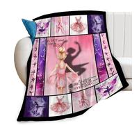fifbird Flannel Fleece Blanket Ballet Dance Girls Cute Little Dancer Print Gifts for Couch Sofa Bed Stuff Decor Lightweight Soft Cozy Plush Warm Bedding for Lover Wom Blankets