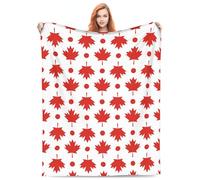 fifbird Flannel Fleece Blanket Canada Canadian Flag Soft Cozy Bed Lightweight for Chair Sofa Car Travel Throw Blankets
