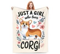 fifbird Flannel Fleece Blanket Corgi Just a Girl Who Loves s Gifts for Lovers Puppy Dog Soft Fuzzy Lightweight for Home Decor Couch Bed Sofa es Throw Blankets