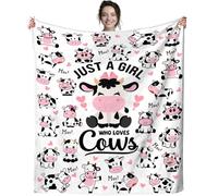 fifbird Flannel Fleece Blanket Cow Plush Gifts Just A Girl Who Loves Cow Ultra Soft Cozy Bedding for Kids Girls Adults Women Gifts Throw Blankets