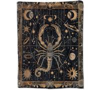 fifbird Flannel Fleece Blanket Flannel with Intricate Scorpio Design Featuring Golden Scorpion Celestial Symbols and a Dark Starry Background ch Throw Blankets