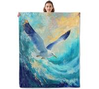 fifbird Flannel Fleece Blanket Flying Seagull - Soft & Lightweight Cozy Bird - Plush Warm ofa Travel Bedroom Office Home Decor for Adults Kids Women Men Blankets
