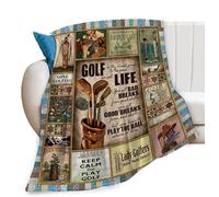 fifbird Flannel Fleece Blanket Golf Print Golf Life for Couch Sofa Bed Decor Lightweight Soft Cozy Plush Warm Bedding Gifts for Golfers Sports Man Woman Boys Girls Ad Blankets