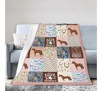 fifbird Flannel Fleece Blanket Just A Girl Who Loves Horses Soft Warm Horse Animal Theme Decor Gifts Couch Sof Blankets