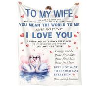 fifbird Flannel Fleece Blanket Wife Gift from Husband - Ultra-Soft for Birthday Wedding Anniversary Rom c I Love You Gift for Her - Swan Throw Blankets