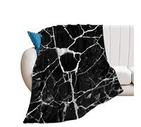 fifbird Flannel Fleece Throw Blanket Marble Print Black White Pattern Breathable Home Blanket for Bed Couch Cozy Warm Camping Blanket for Women Men 80"x60"